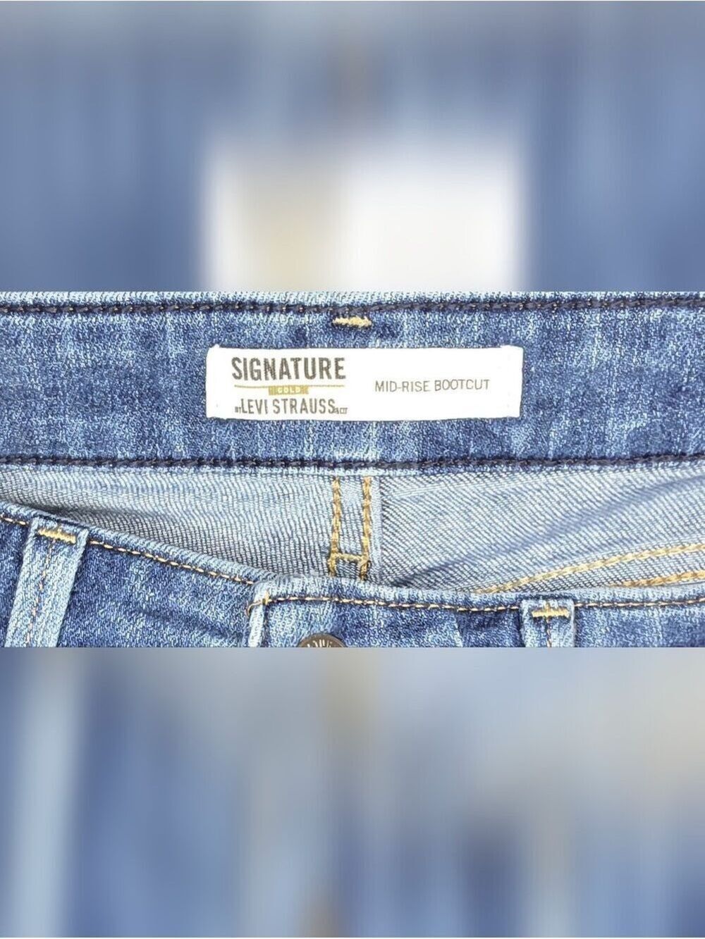 Levi Strauss Signature Gold Mid Rise Bootcut Jeans W28 L32 Coastal Prep - Picture 7 of 9